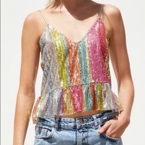 Zara BNWT Shimmer Tank size M